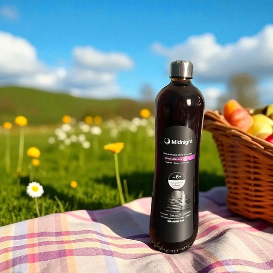 Black Akaline Water by Midnight™ | Pack of 6 premium glass bottle - aquiva.in