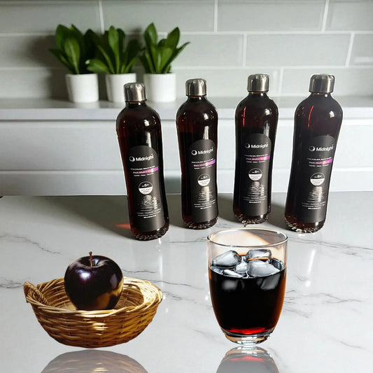 Black Akaline Water by Midnight™ | Pack of 6 premium glass bottle - aquiva.in